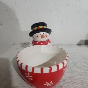 Hallmark Red Snowman Holiday Bowl